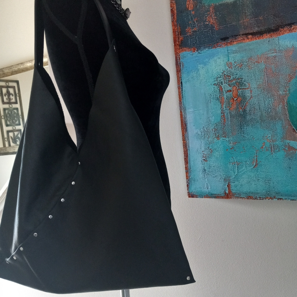 Elegant Womens Black Leather Hobo Bag Handcrafted By J.Monique - Picture 12 of 14
